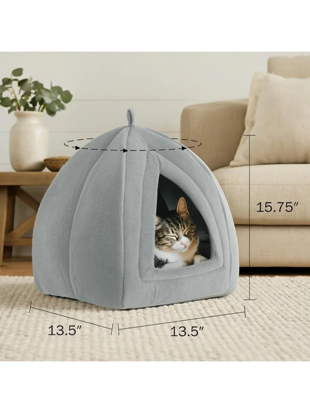 New Indoor Cat House with Removable Foam Cushion, Pet Tent for Small animals